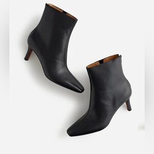 Madewell The Dimes Stiletto-Heel Ankle Boot Black Leather Sizes 7.5